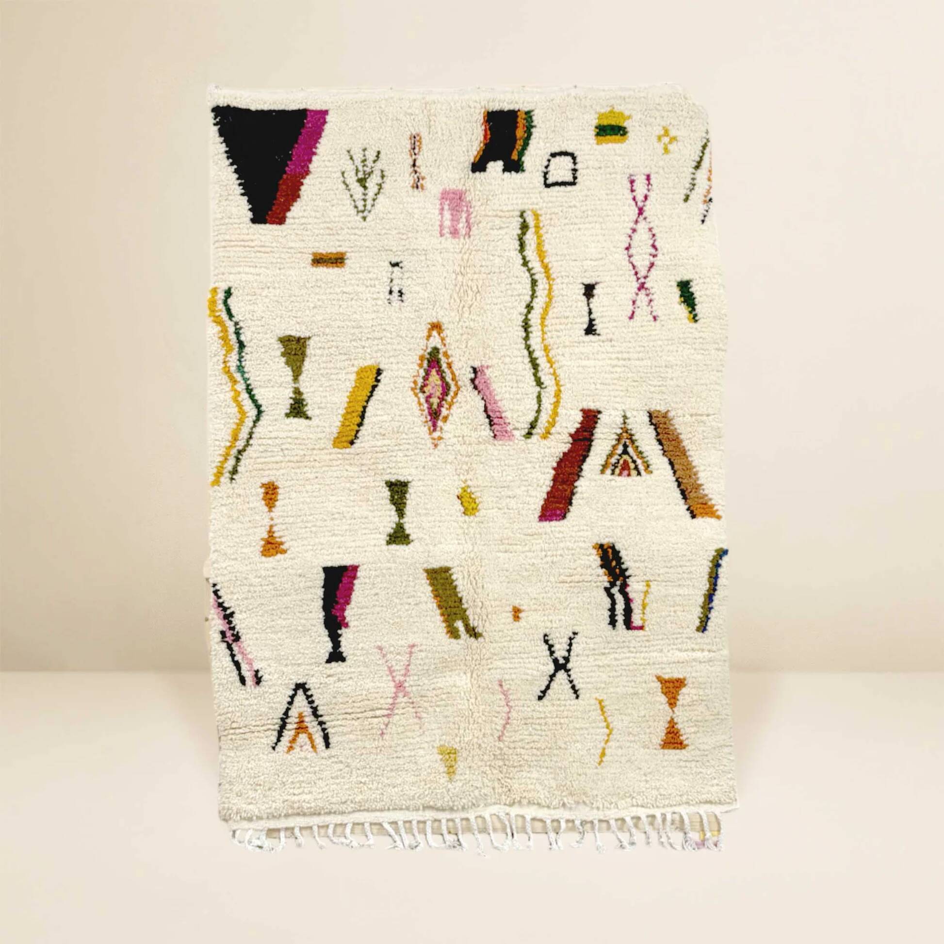 Beni Ouarain Berber Rug • Colorful Abstract Patterns