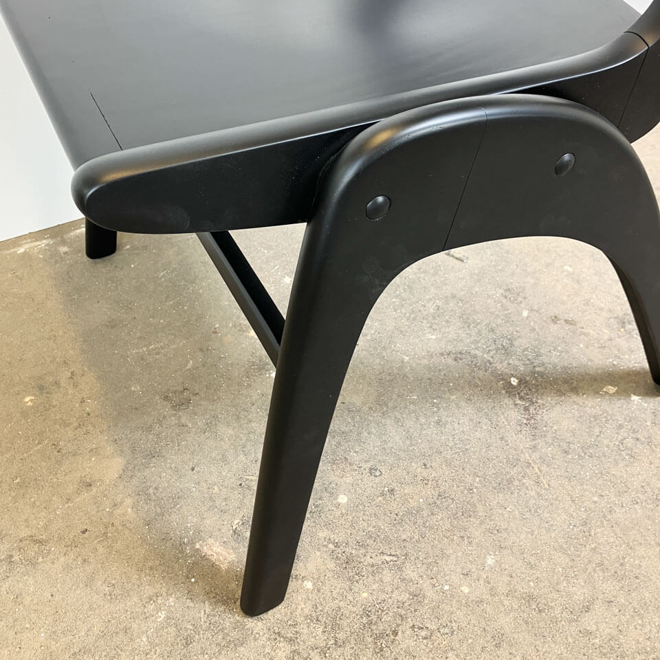 Set of 4 stacking chairs by Casala, beech, 1950s