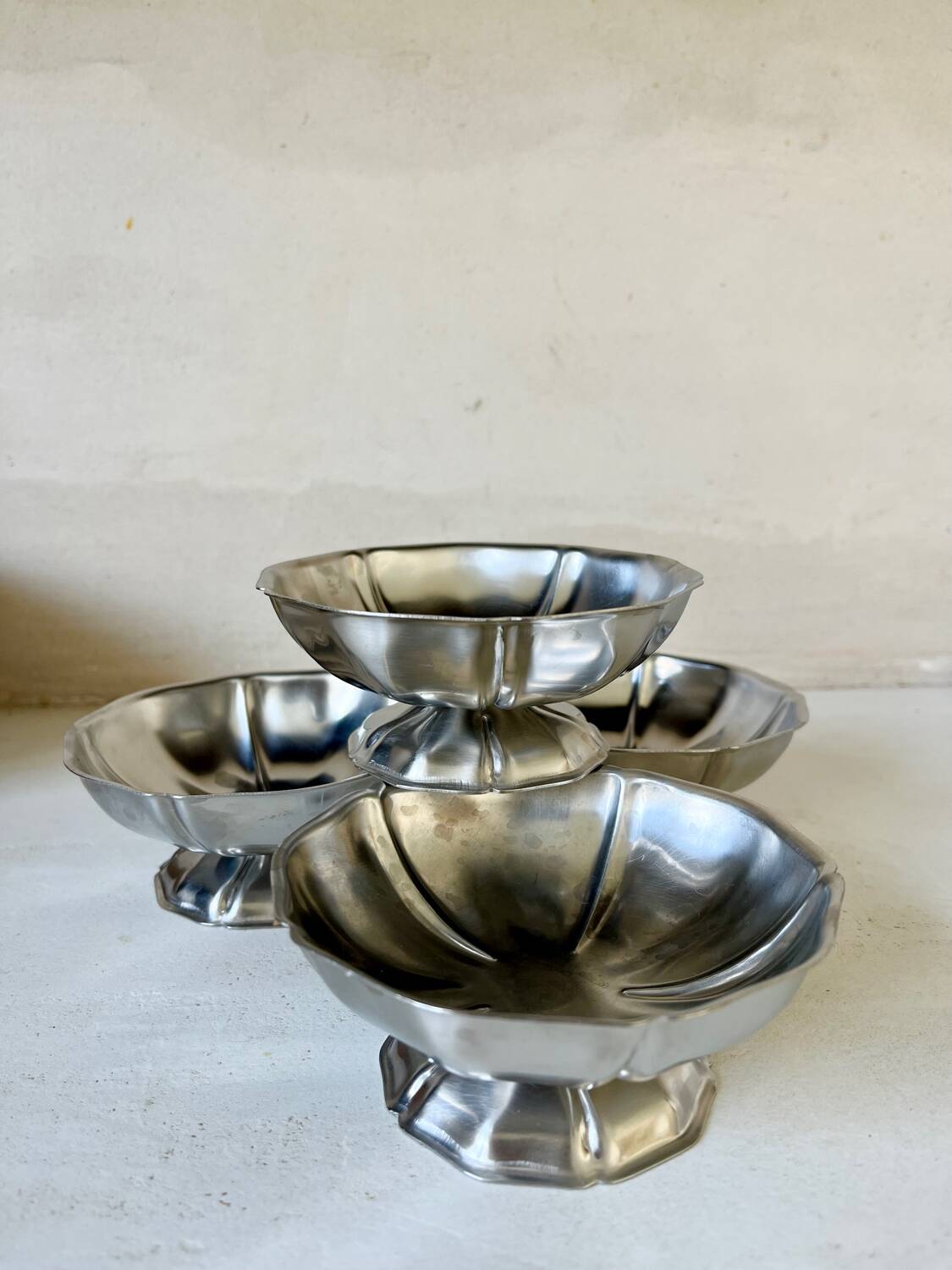 4 coupes à glace en inox