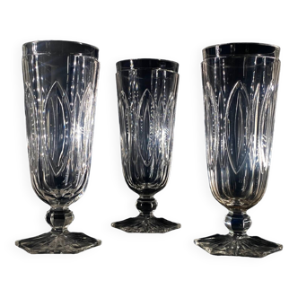 3 baccarat giant glasses 280ml m.à feuilles