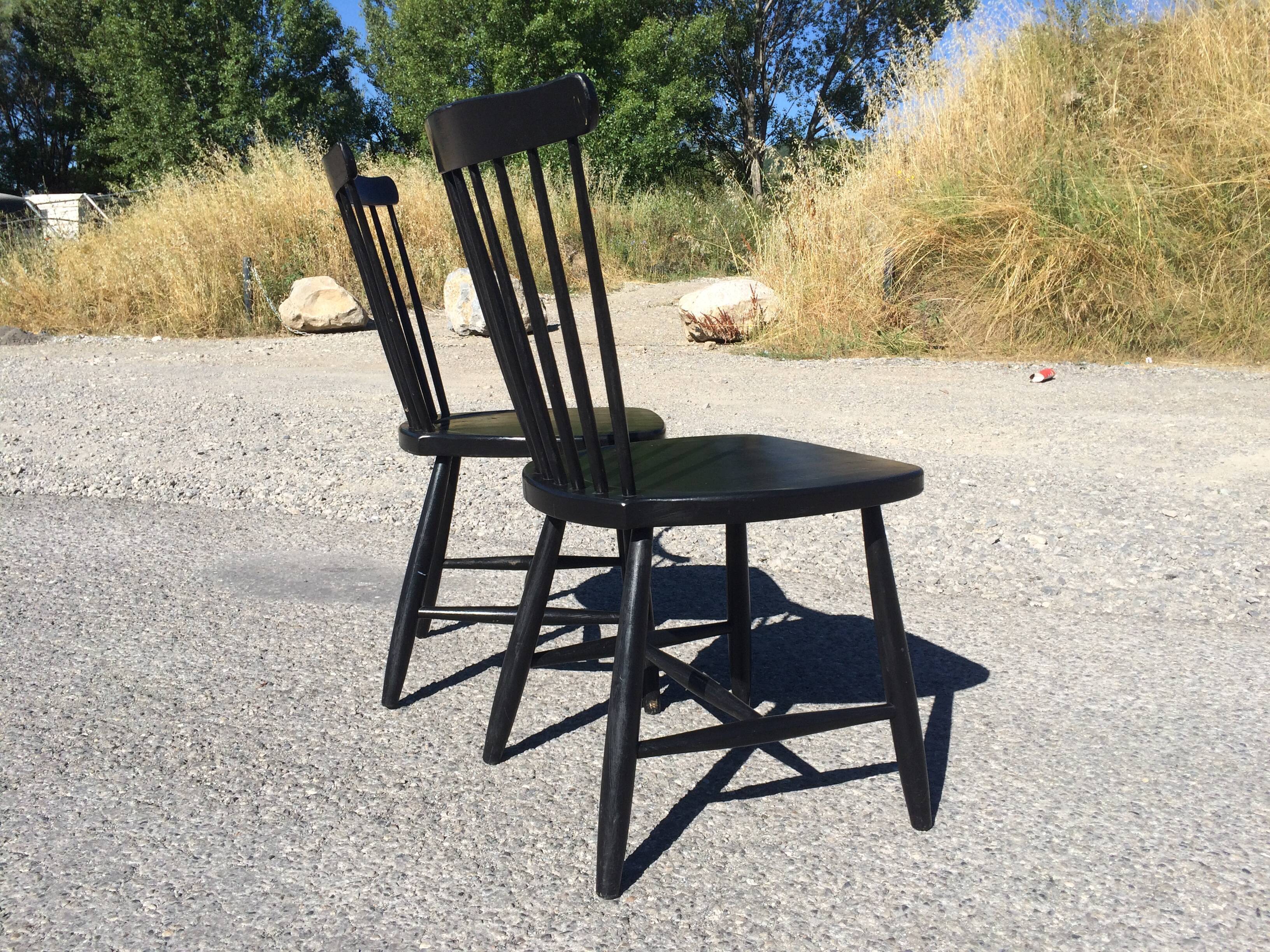 Pair of Hagafors vintage Scandinavian design chairs
