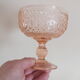 Drageoir or sugar bowl in pink molded glass, rosaline