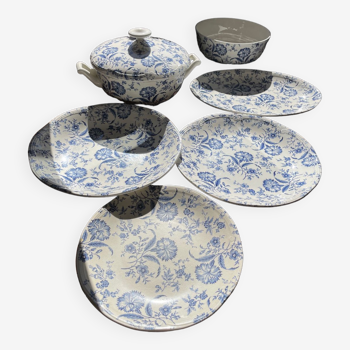 Gien blue earthenware service