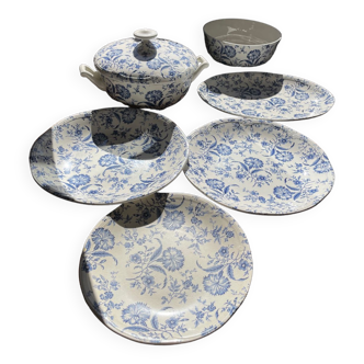 Gien blue earthenware service