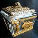 Baccarat and gilded bronze crystal box, Ancient women and lions, CHARLES X