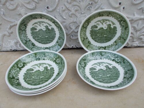 6 hollow plates Adams English Scenic green