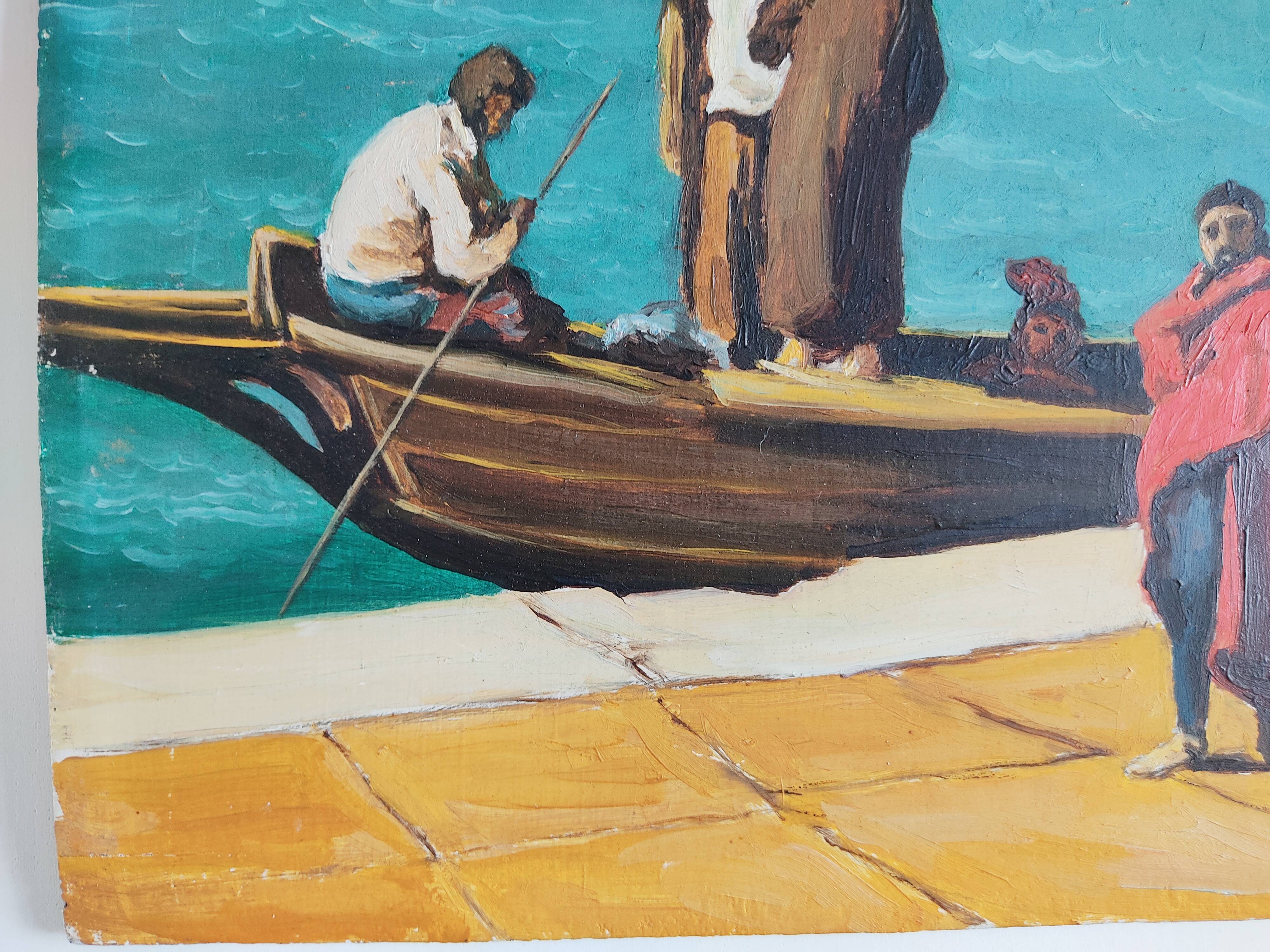 Orientalizing oil painting on panel 29.5 x 22 cm