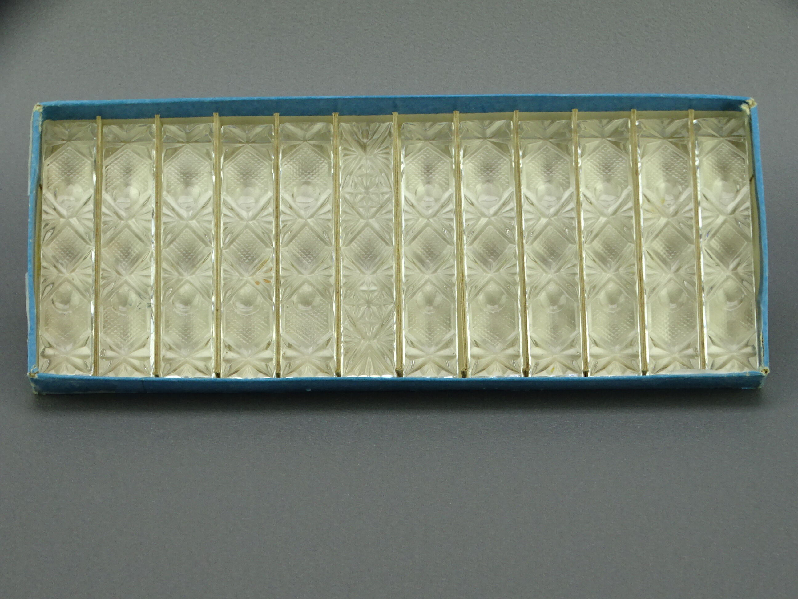 Set of 12 vintage crystal knife holders