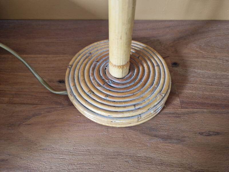 Louis Sognot (1892-1970) Table or bedside lamp - In rattan - 1960