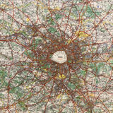 Carte routière Nord Est France et région parisienne 80's