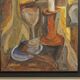 Nature morte cubiste signée - Huile sur panneau