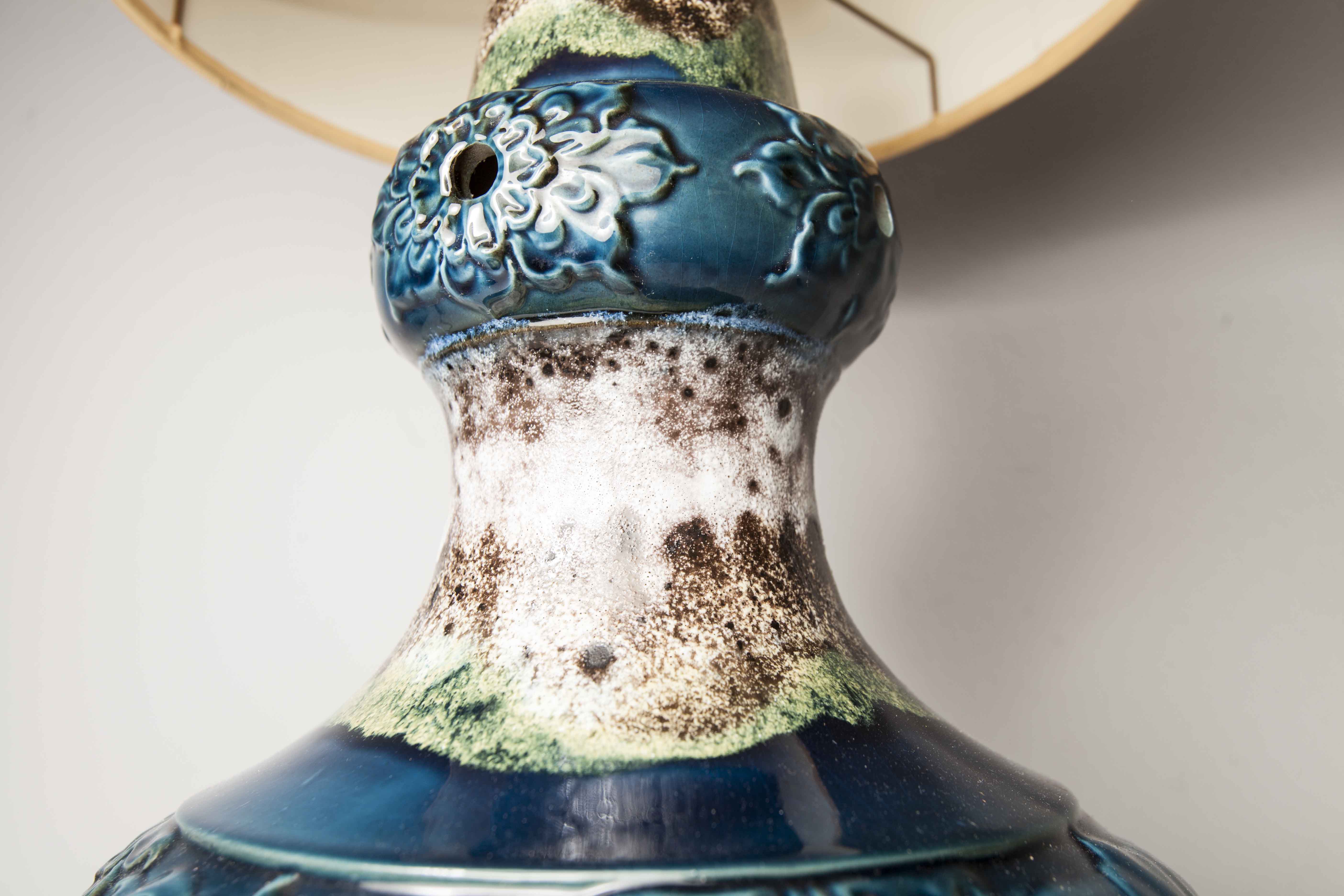 70's beige blue floor lamp