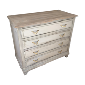 Commode ancienne patinée blanc / crème