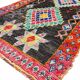 Vintage multicoloured black Berber rug - 140 x 270 cm