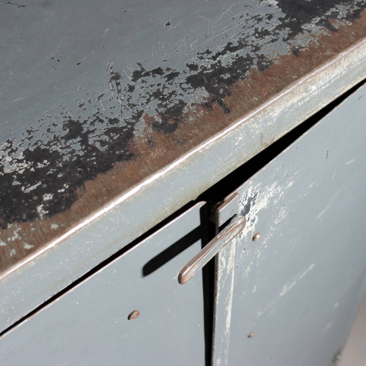 Vintage industrial furniture in wood and metal, Italy, 1960s, original