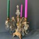 Girandole candle holder with crystal and bronze tassel with 3 lights, 1900
