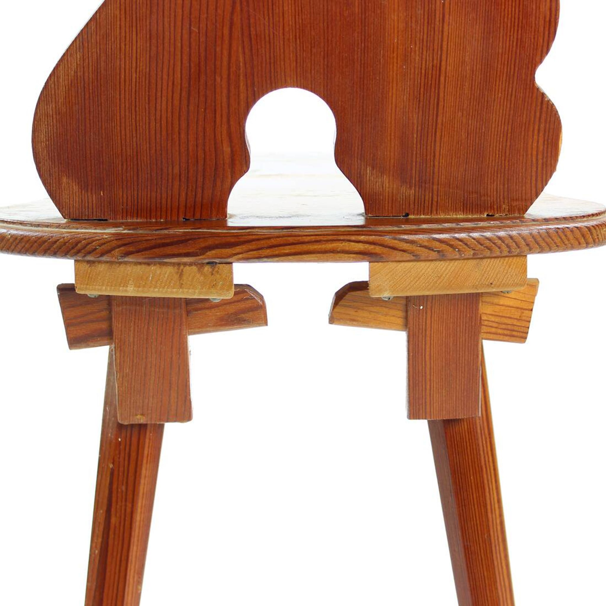 Folk Style Dining Chair In Wood, Czechoslovakia 1973