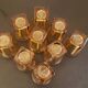 Set of 9 vintage pink glasses with square base