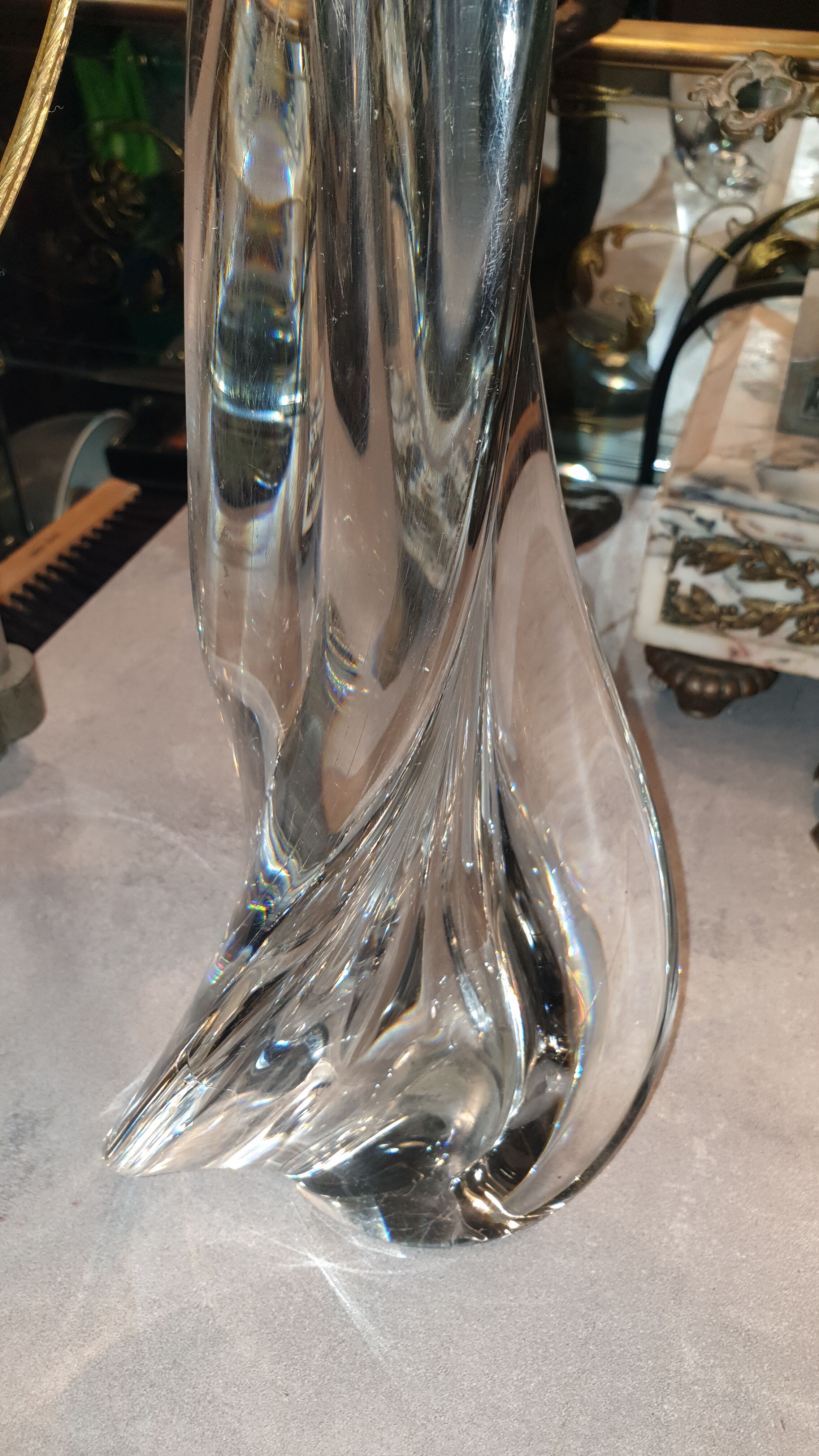 Vintage lamp foot crystal st louis