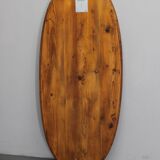 Miroir ovale Art déco en placage de chêne et cadre en pin, Tchécoslovaquie années 1940