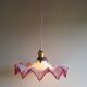 Suspension, abat-jour en verre rose