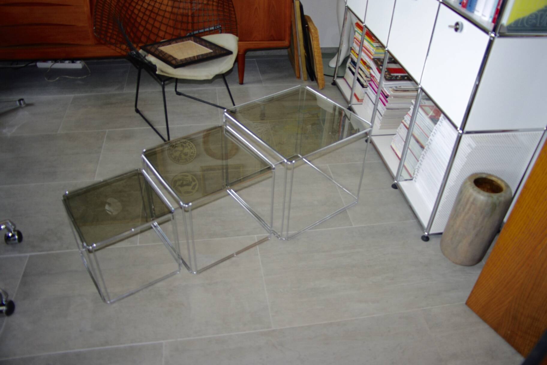 table d'appoint vintage graphique de max sauze 1970