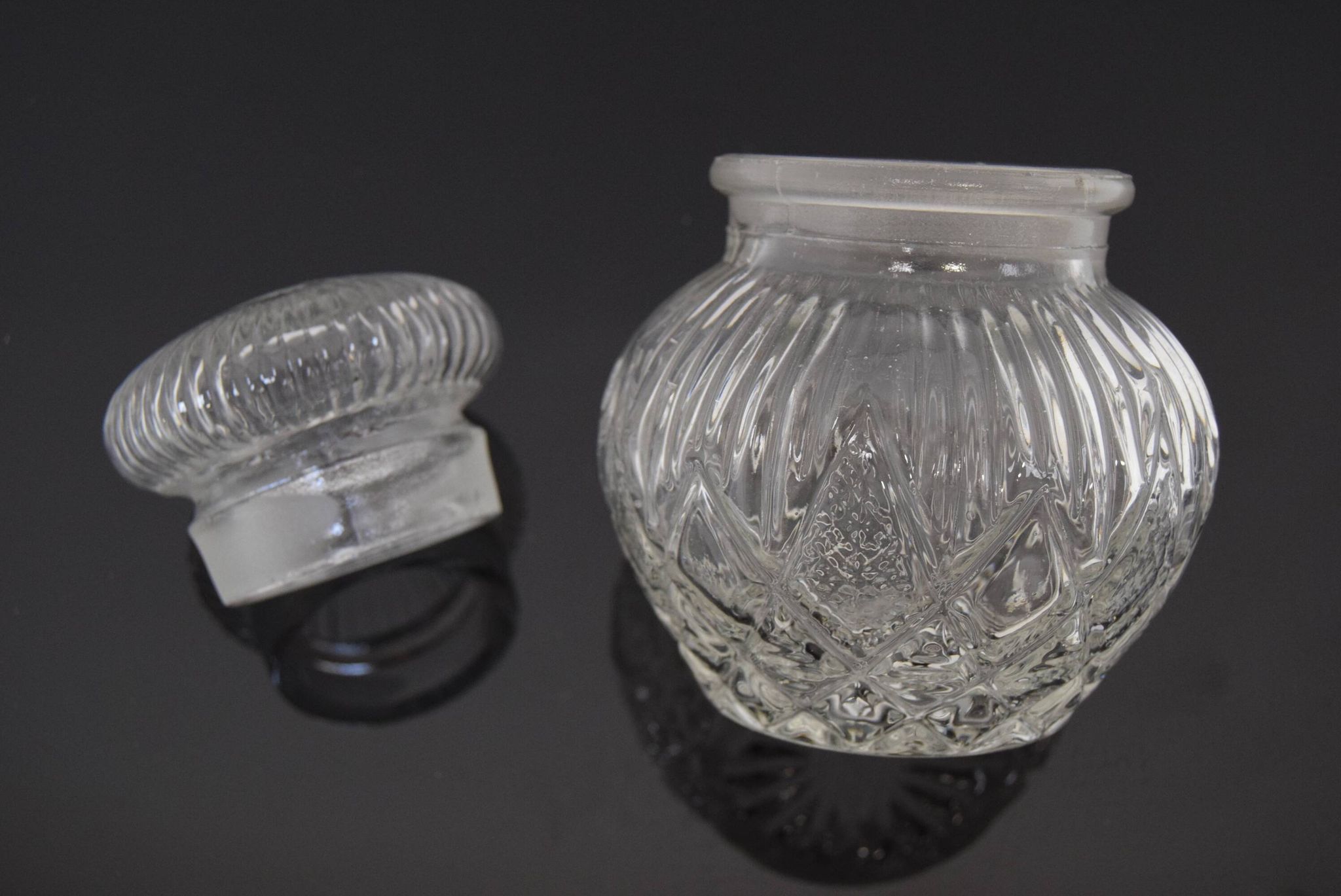 Mid-century Crystal Glass Can,1950's.