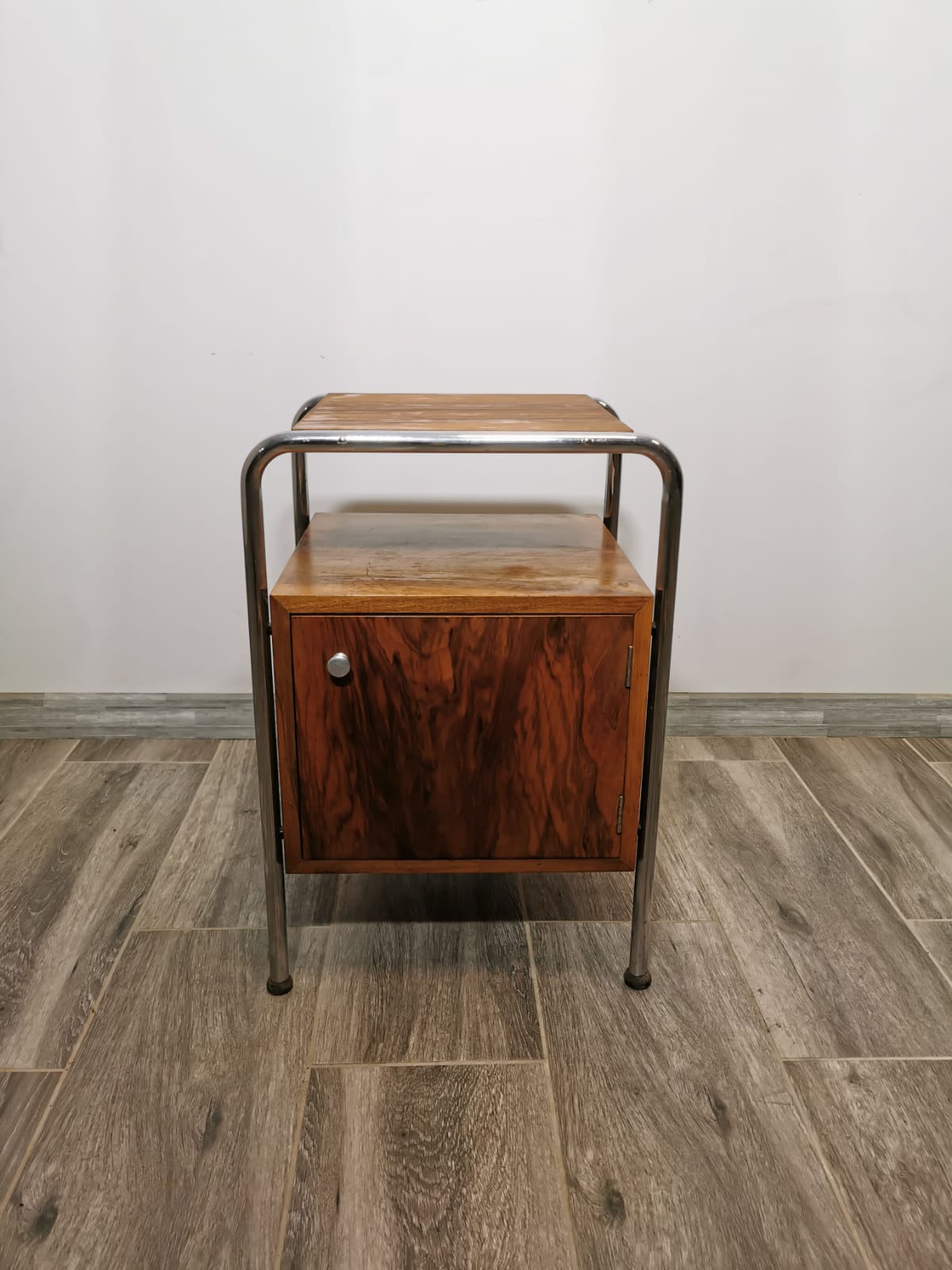 Bauhaus chromed nightstand by Robert Slezak