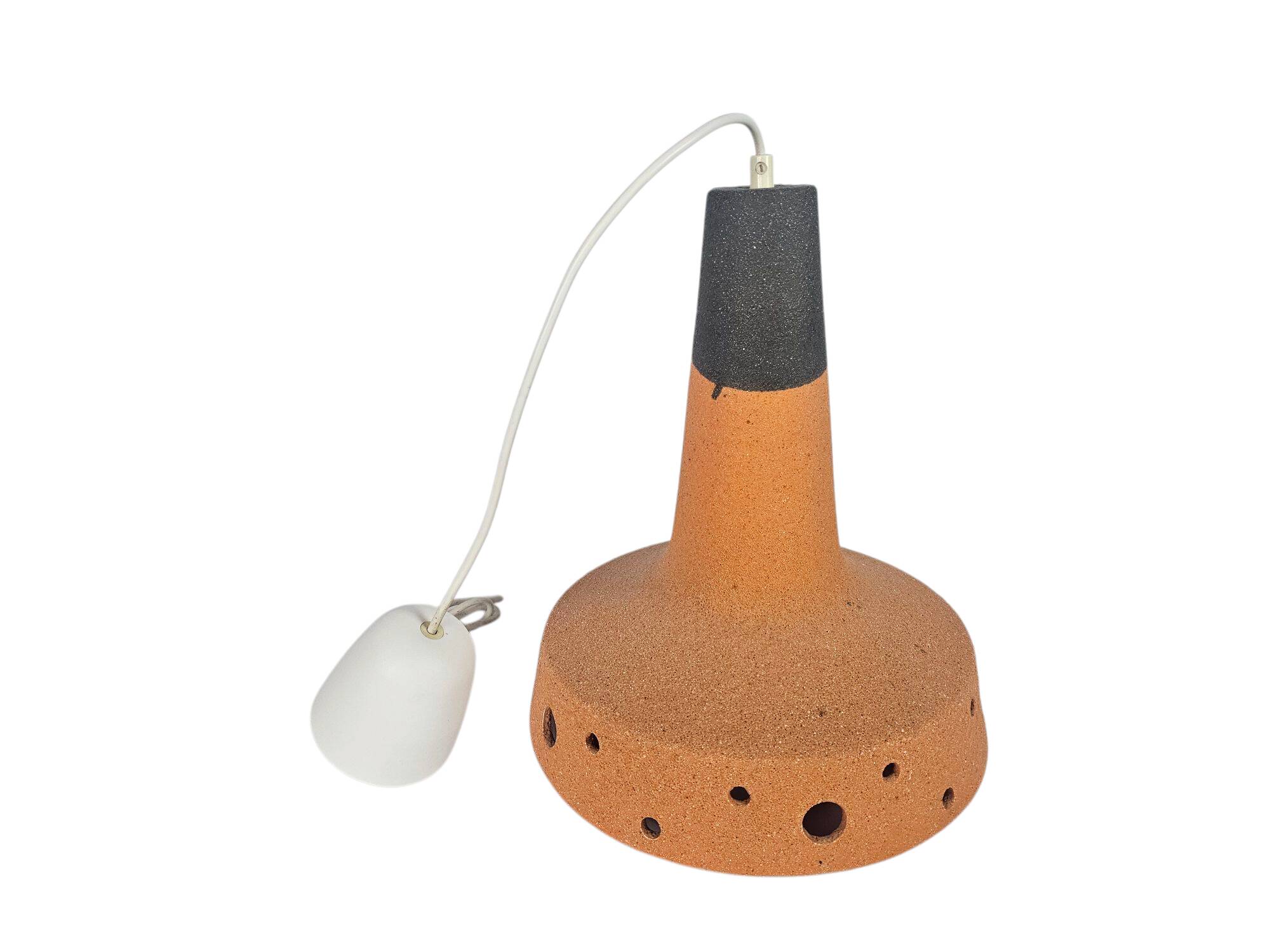 Vintage pendant lamp - ceramic - Fat Lava - pull switch - West Germany - 70