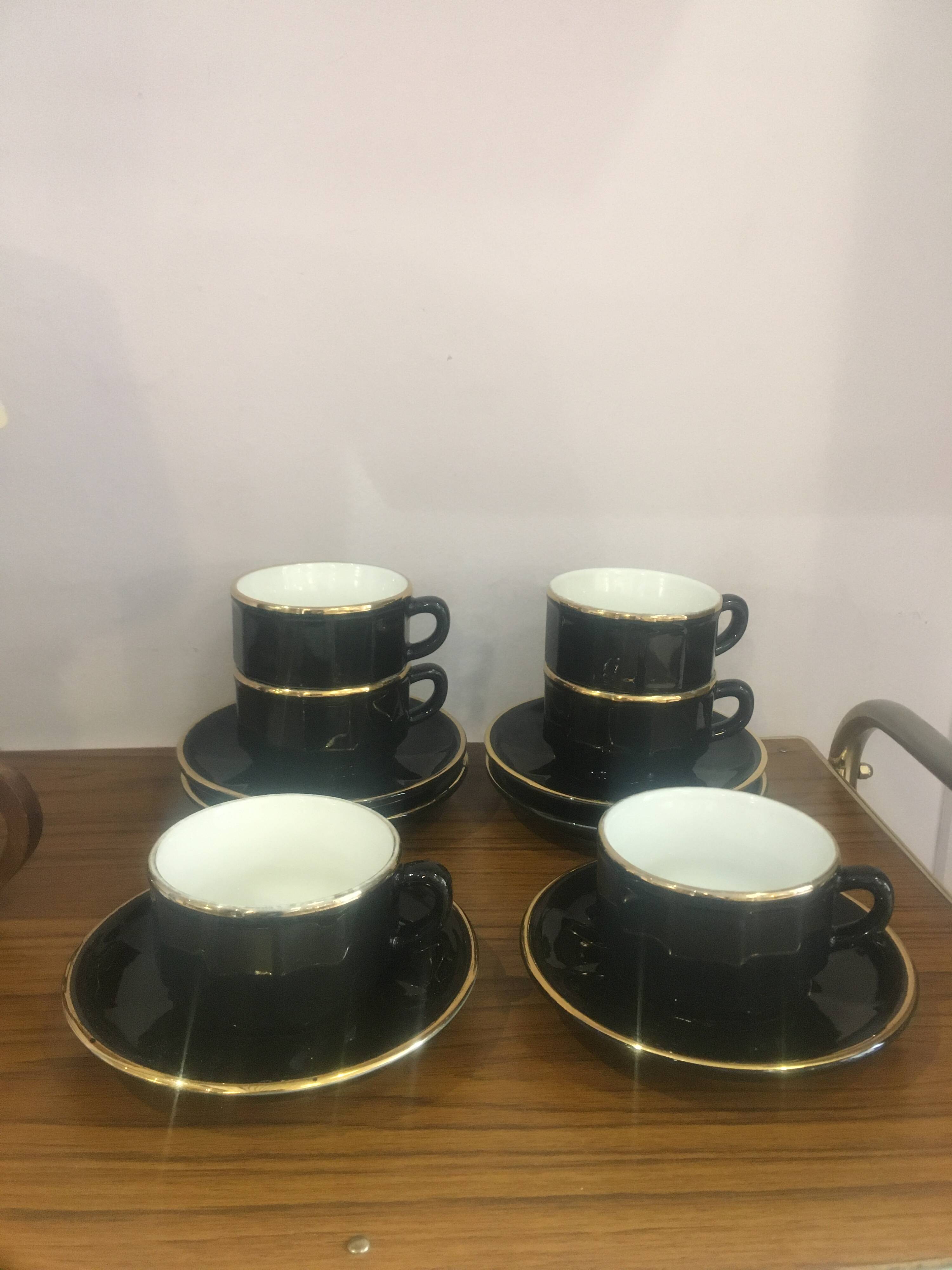 Tasses bistrot noir/or