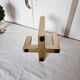 Vintage design candle holder 4 arms Gold aluminum