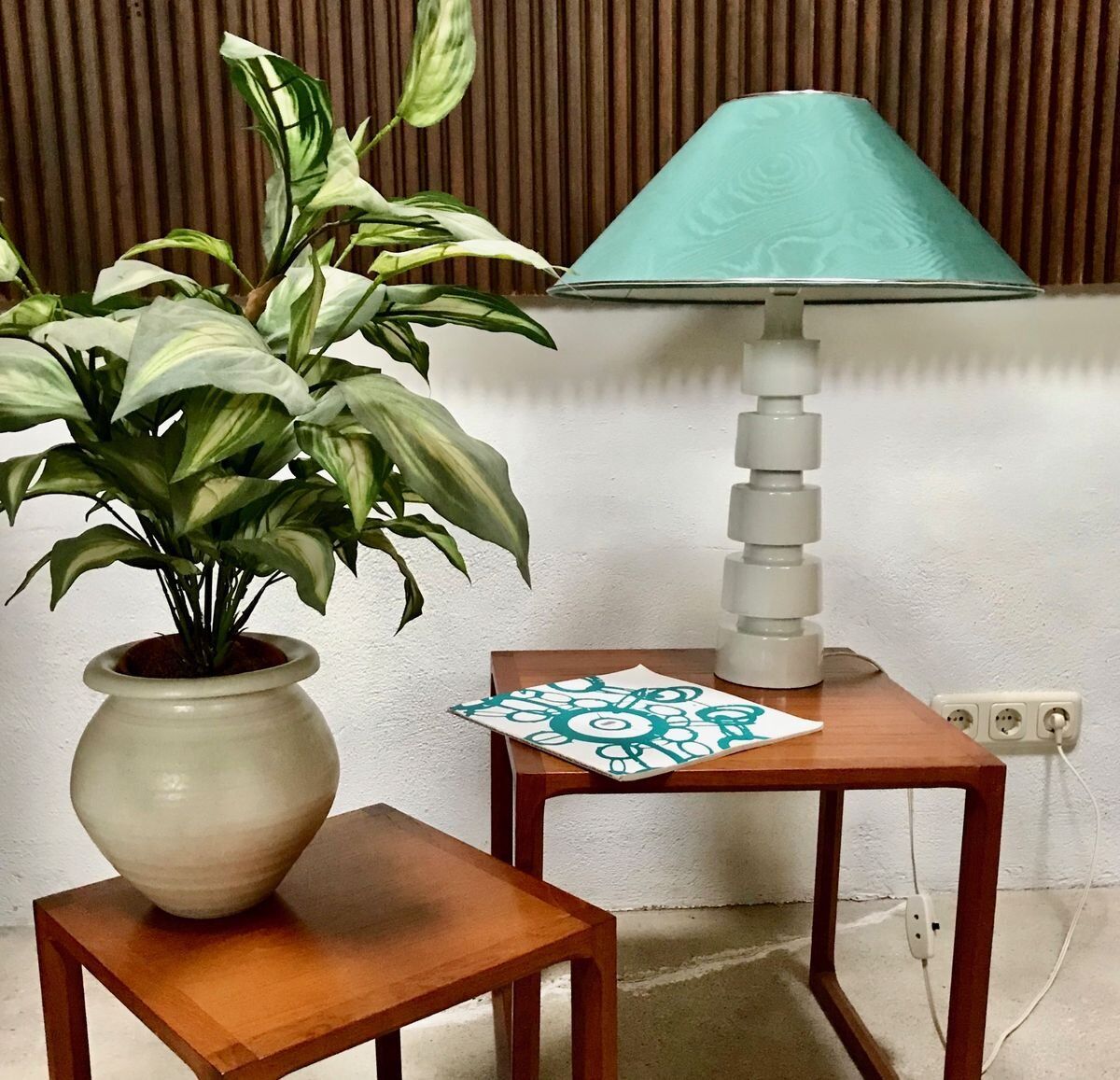 Sculptural Glazed Ceramic Art Table Lamp, Germany 1960s