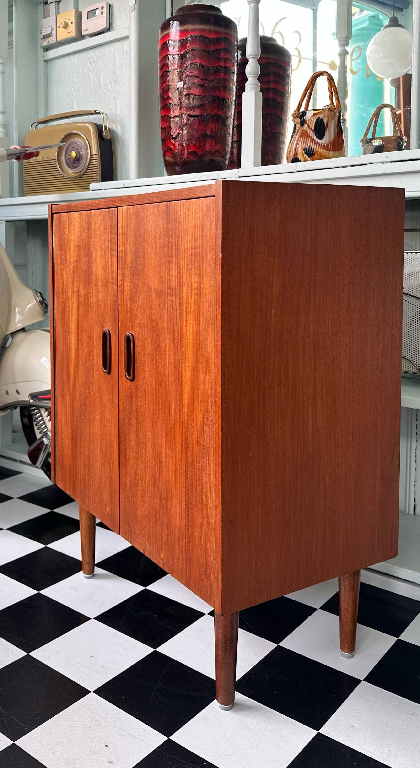 Mid-Century 1960’s Danish Teak Vinyl Record Cabinet
