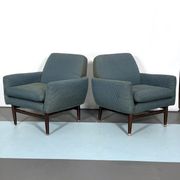 Italian Mid-century wood modern armchairs from 60s