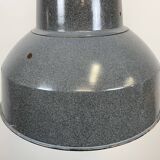 Large Grey Enamel Industrial Factory Lamp from Elektrosvit, 1960s
