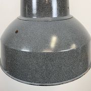Large Grey Enamel Industrial Factory Lamp from Elektrosvit, 1960s