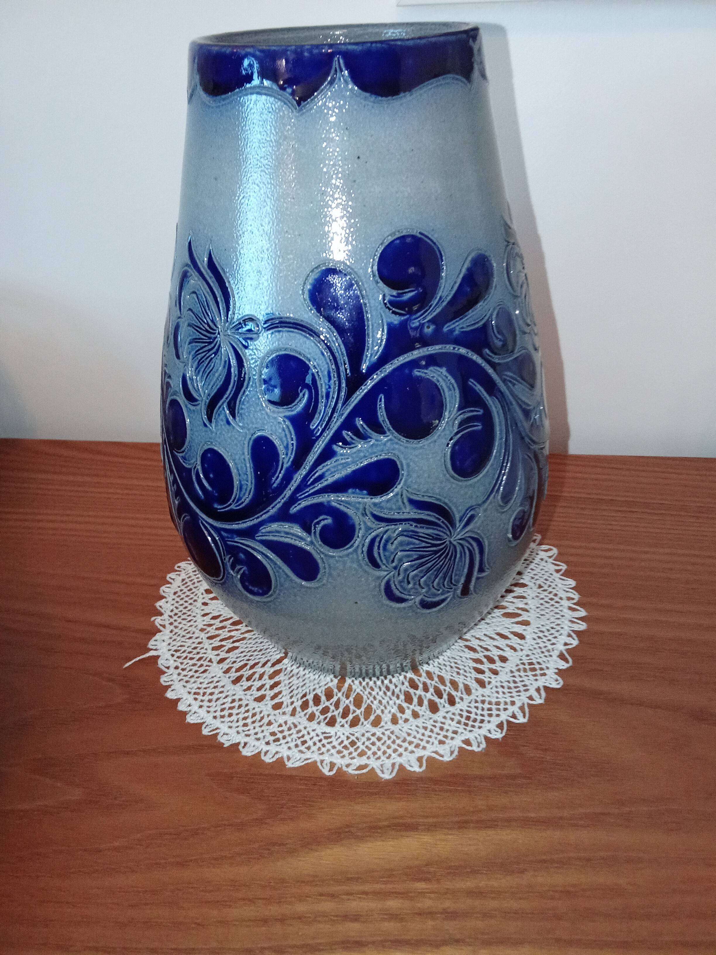 Salt-glazed stoneware vase from Alsace - Betschdorf (Signed Fortuné Schmitter)