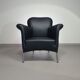 3 x rare armchair / model Turn / black leather / Bert Plantagie in mint condition.
