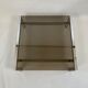 Vintage square coffee table chrome structure and smoked glass top