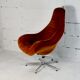 Space age chair, fiberglass, orange velvet, circa 1970s
