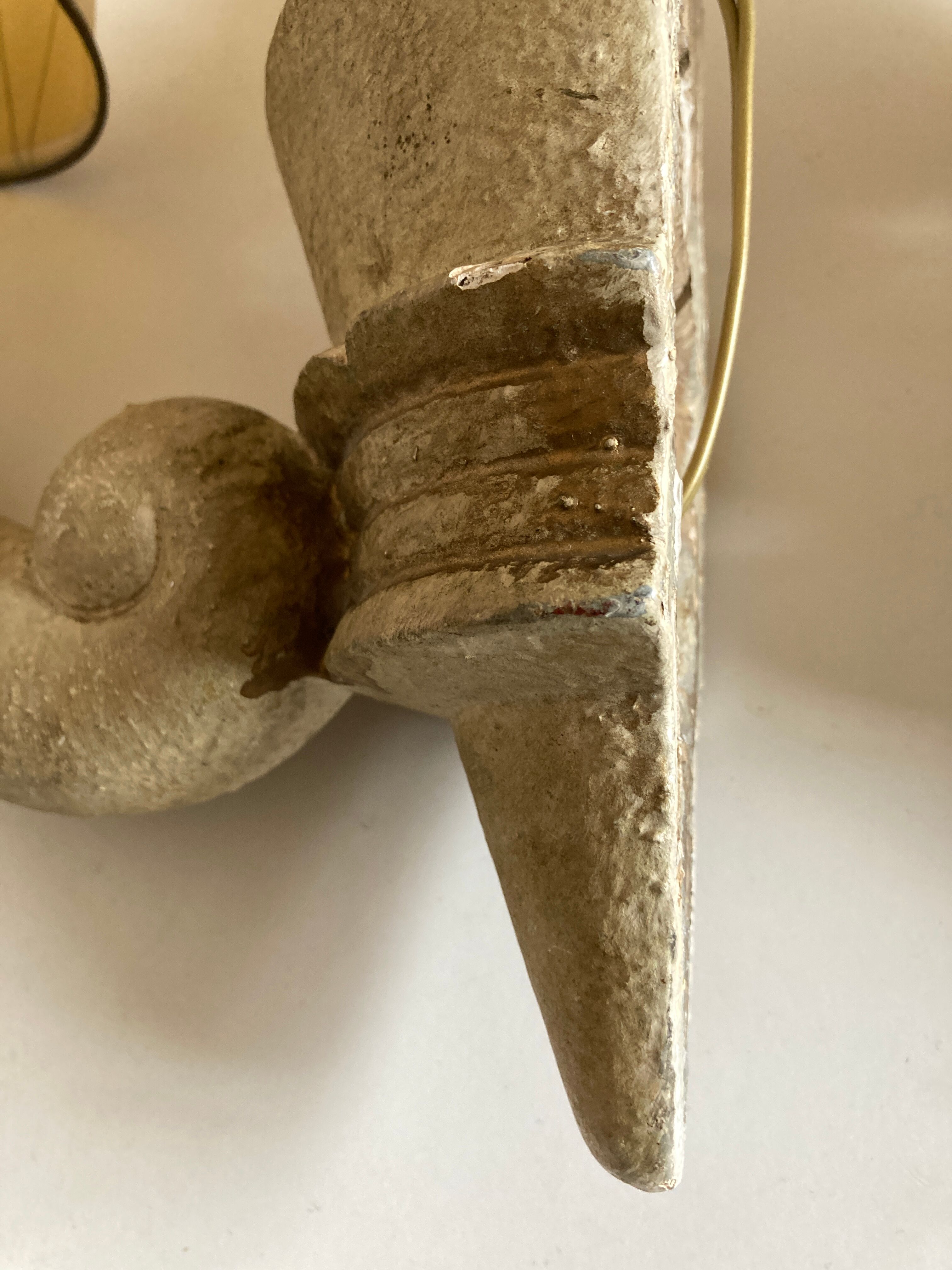 Pair of Arlus torchlight wall light in art deco plaster 1950