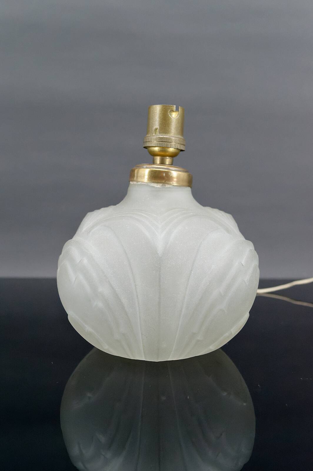 Small Art Deco pressed-molded glass lamp, France, circa 1925