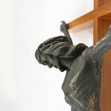 Antique realistic wooden crucifix, France ca. 1850