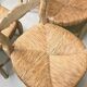 8 rustic oak chairs with patina, straw seating, 1950s.