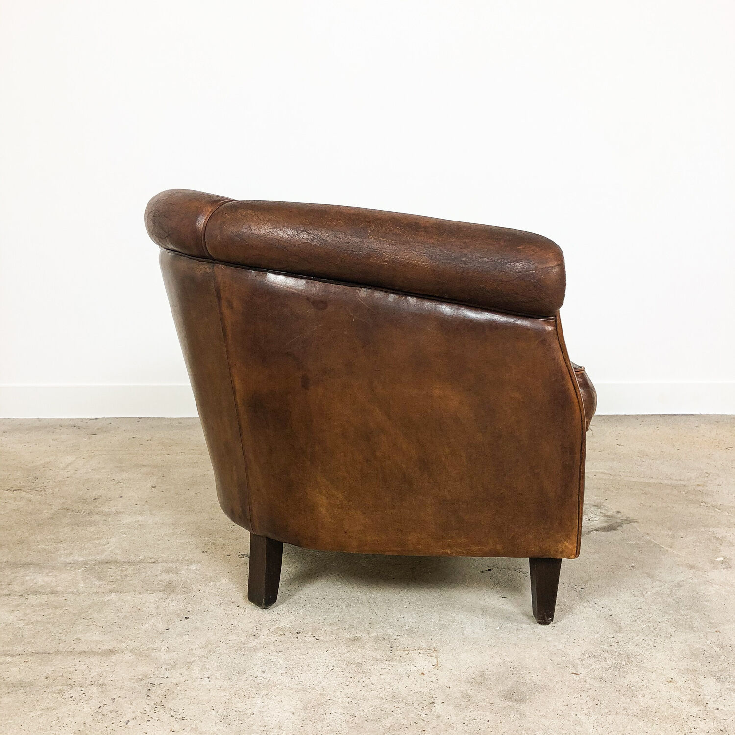 Vintage sheep leather club chair