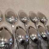 12 silver-plated metal soup spoons by Ravinet & Cie, Empire 81.