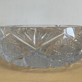 Large vintage pocket tray or ashtray in chiseled Bohemian crystal