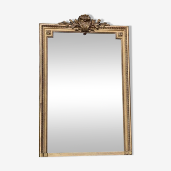 Miroir De Style Louis XVI En Bois Stuqué Et Doré Vers 1880