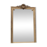 Louis XVI Style Mirror In Stuccoed And Gilded Wood Circa 1880