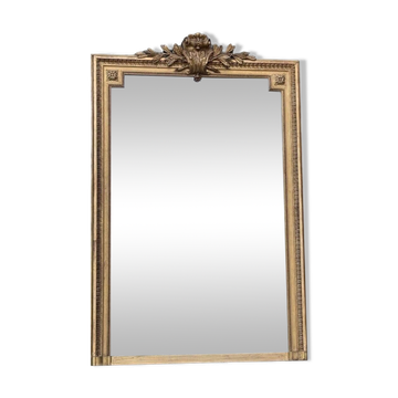 Miroir De Style Louis XVI En Bois Stuqué Et Doré Vers 1880